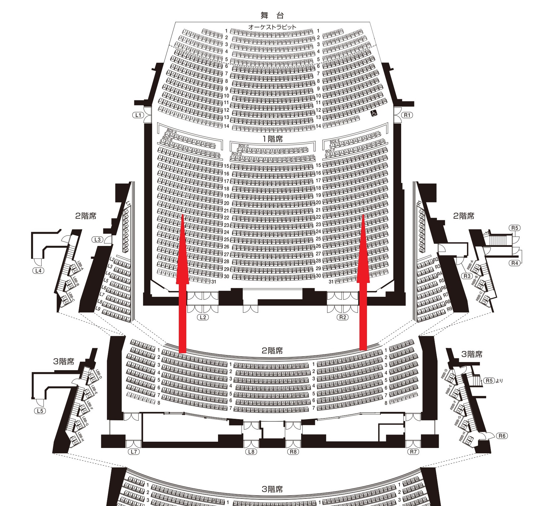 フェスティバルホールの座席からの見え方は 1階席について徹底解説 座席ウォッチャー